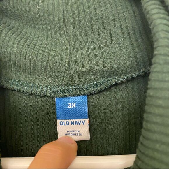 Old Navy Turtleneck green ribbed knit classic minimalist light sweater plus 3X - Picture 5 of 7